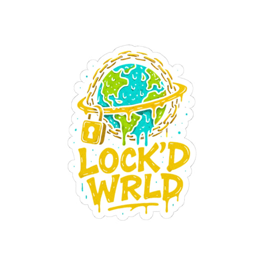 Vibrant Kiss-Cut Stickers - Lock'd Wrld Design, Waterproof Laptop Decals, Creative Gift for Adventurers, Travel Lovers, Eco-Friendly